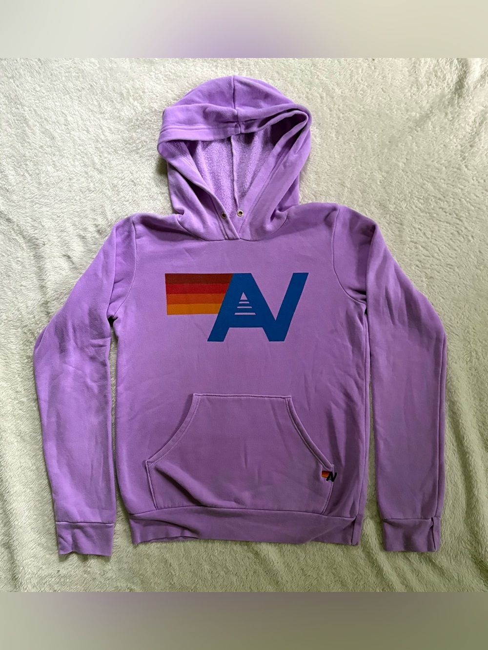 Aviator Nation Hoodie Youth 14 Pink Logo Pullover Fleece Sweatshirt Sweater